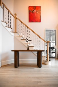 White oak floors professionally refinished using Nordic Seal for a soft, natural finish in this North Atlanta home.