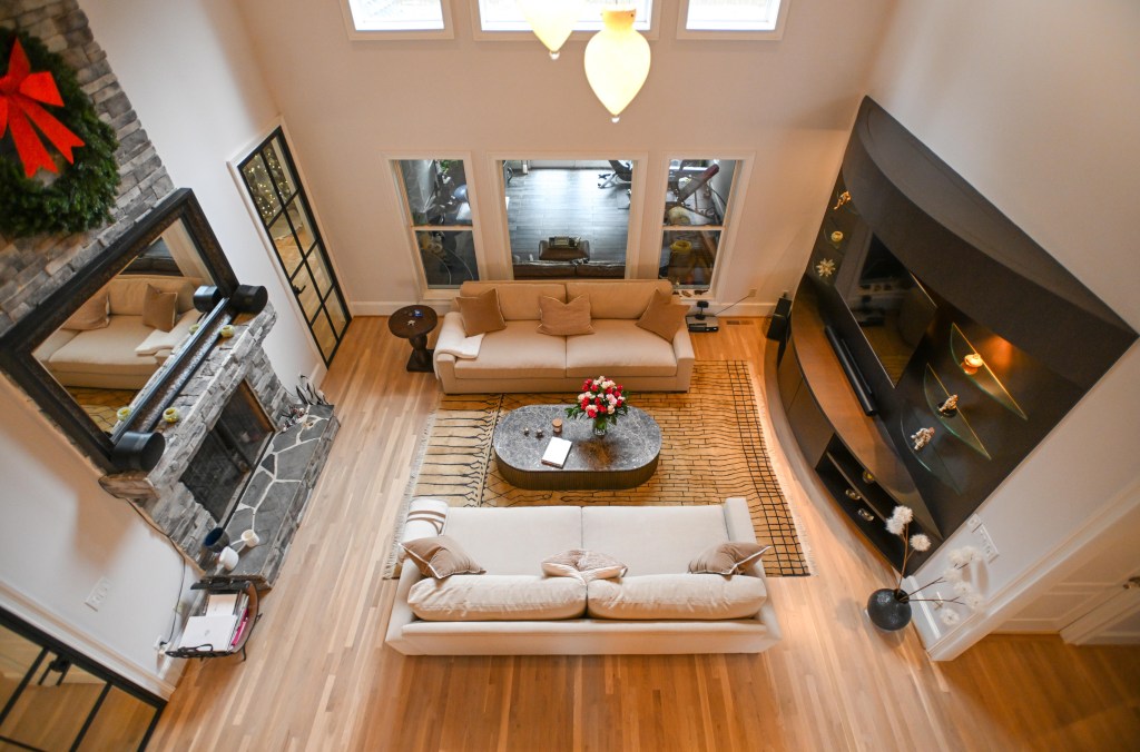 White oak stairs and refinished white oak floors with Bona NordicSeal in Hoschton, GA home near Château Élan