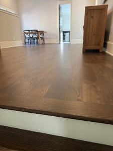 Oak hardwood floor finished with LOBA Hybrid satin water-based finish