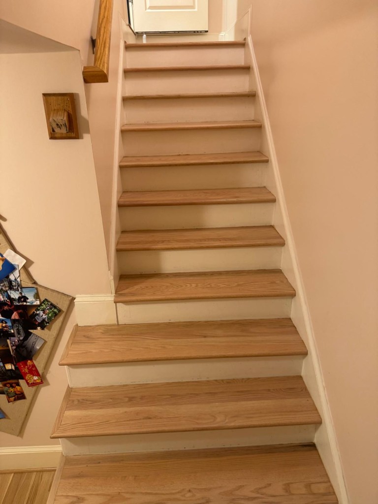 Red Oak Refinishing Atlanta — Finished Staircase, Full Flight