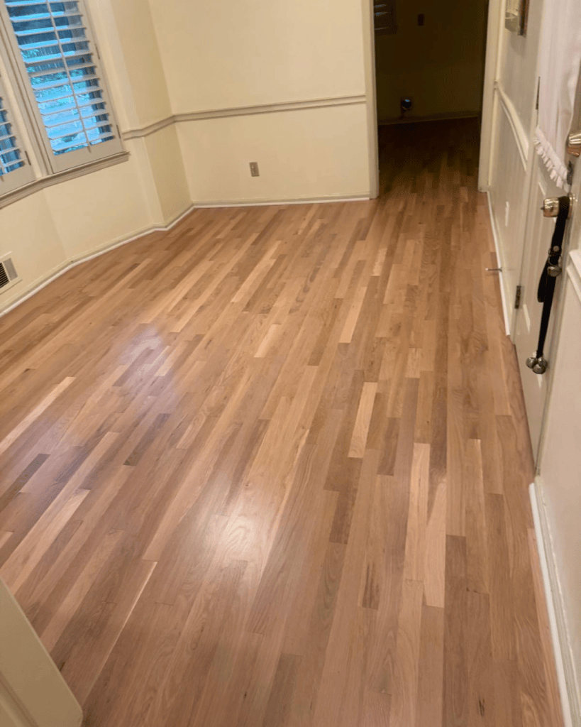 Refinished White Oak Floor in Daylight After Color Matching — Dunwoody, GA